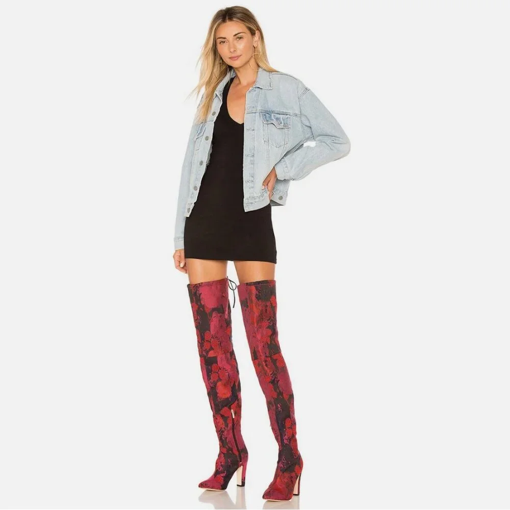 NWOB RAYE x Stone Cold Fox Jacquard Foxy Over The Knee Boot